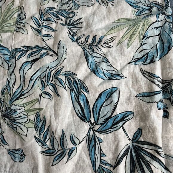 Tahari Womens 100% Linen Leaf Beachy Costal Wide-Leg Crop Pants Pockets Medium - Picture 4 of 7